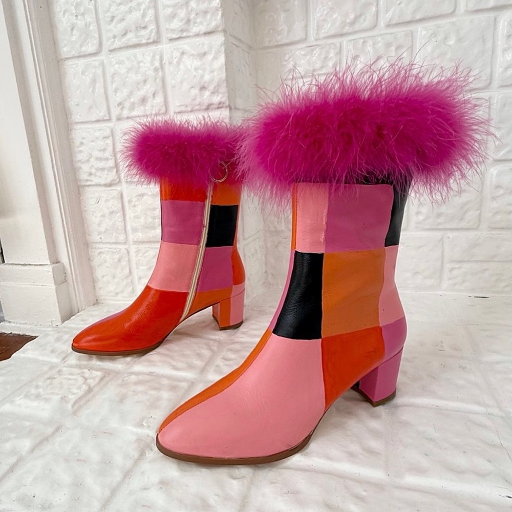 ✿ Ruffled Feathers Checker Boots ✿